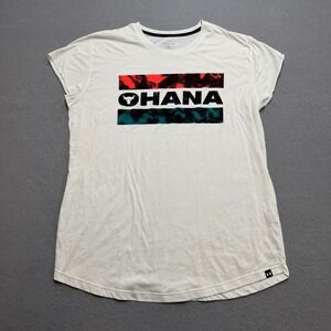 Under Armour T-Shirt Women's 2XL White Project Rock Ohana Brahma Bull Loose Fit